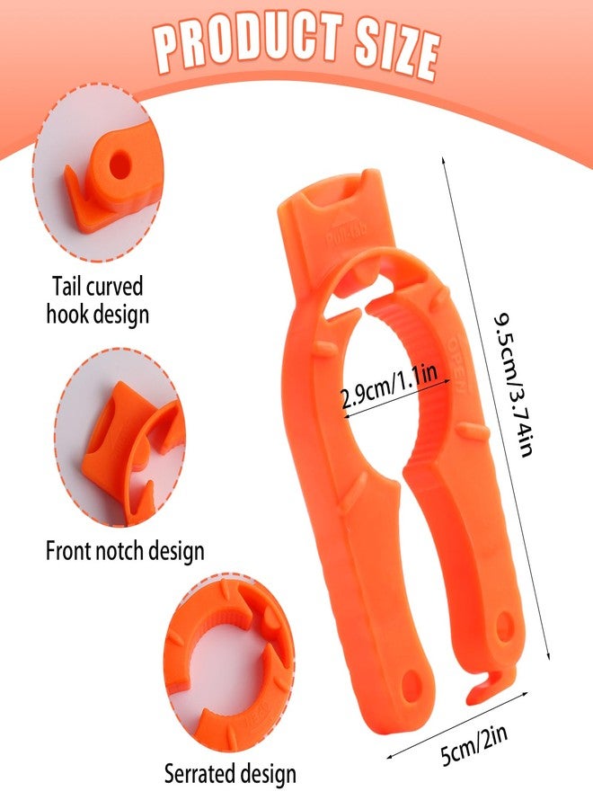 LUSTRIB 6-Pack Plastic Bottle Cap Opener, 3-in-1 Multi-Purpose Gripper Water Bottle Opener for Arthritic Hands, Easy-Twist Jar Opener Tool for Kitchen, Camping & Outdoor Use (Orange, Blue, White) - Image 2